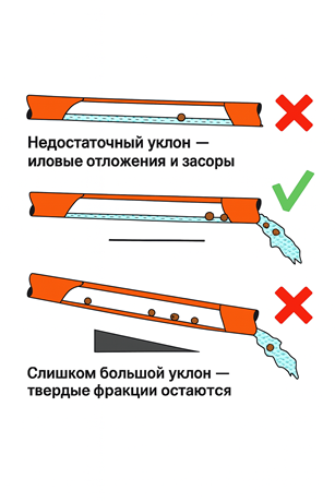 уклон трубы на глаз