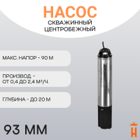 Скважинный насос центробежный IDEA 150 M 15 м кабель 1х200-240В/50 гц