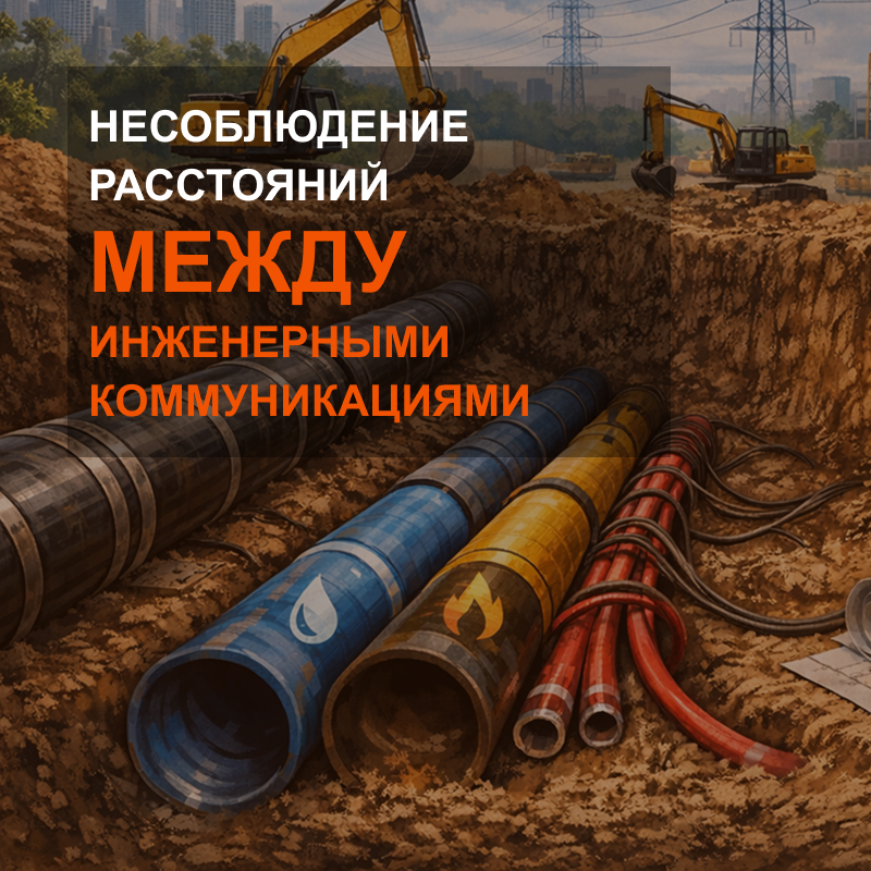 Несоблюдение расстояний между инженерными коммуникациями