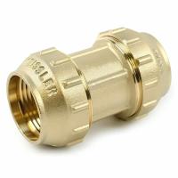 Муфта обжимная 32 х 32 латунная для ПНД труб TIM