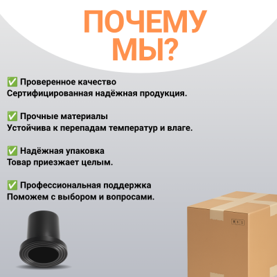 Втулка удлиненная под фланец Д50 SDR11 ПЭ100