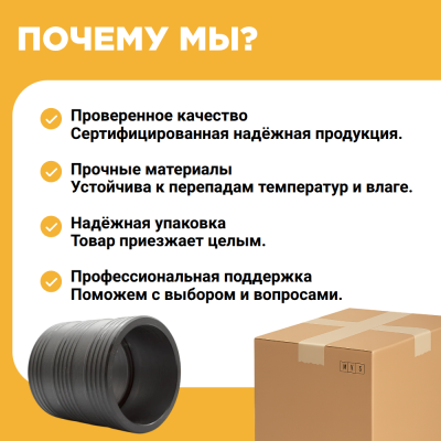 Муфта защитная Ду63 для прохода через ж/б колодец ПЭ труб.