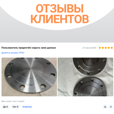 Заглушка фланцевая стальная ДУ300 Ру16