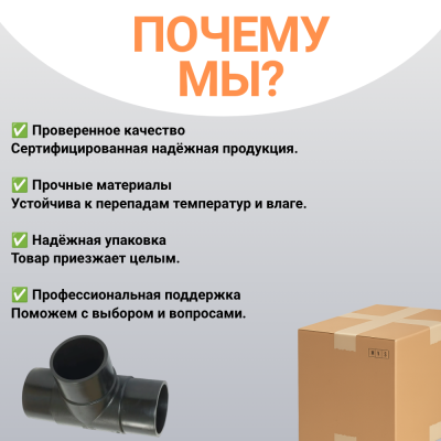 Тройник литой спигот 90 гр Д110 мм SDR11