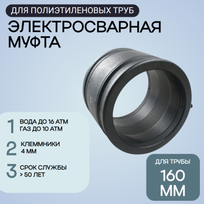 Муфта электросварная 160 мм SDR 11 ПЭ 100 Иммид