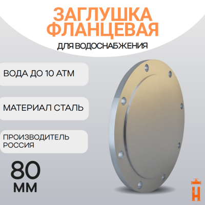 Заглушка фланцевая стальная Д80 Ру10
