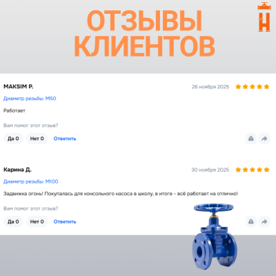 Задвижка фланцевая со штурвалом PN 16 DN 50