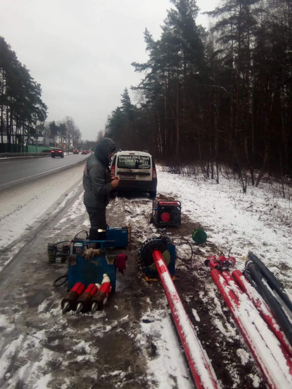 Сварка труб электропайп под кабель на Приморском шоссе