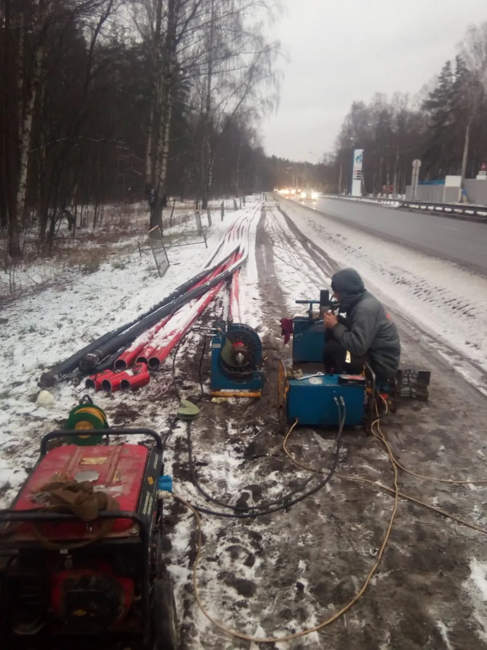 Сварка труб электропайп под кабель на Приморском шоссе